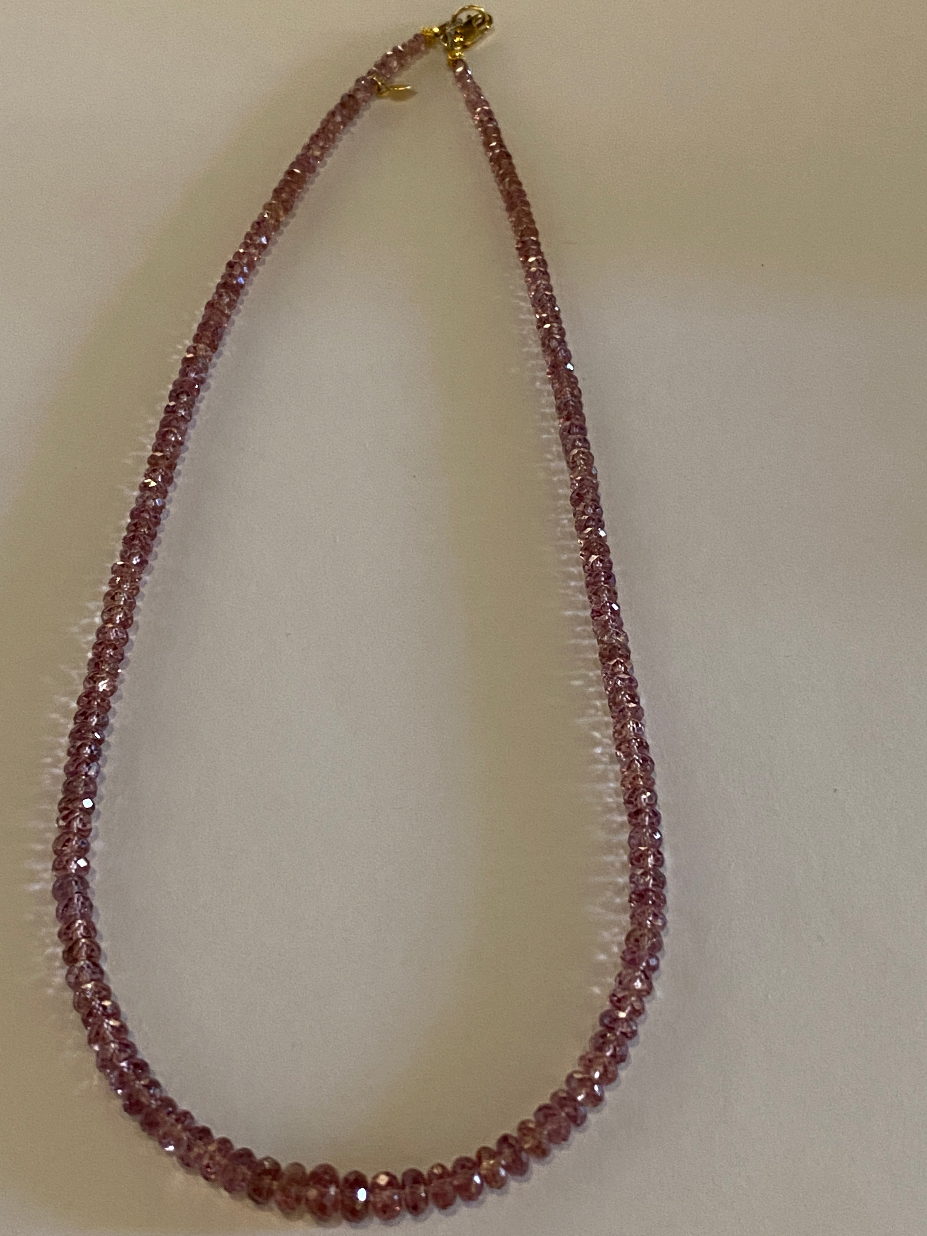 DH Designs 18k pink garnet graduated stone necklace