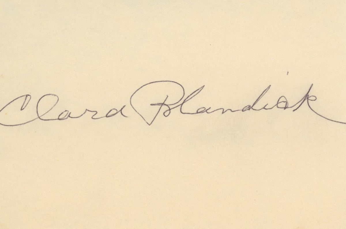 Clara Blandick Aunt Em Wizard of Oz signature cut. GFA Authenticated