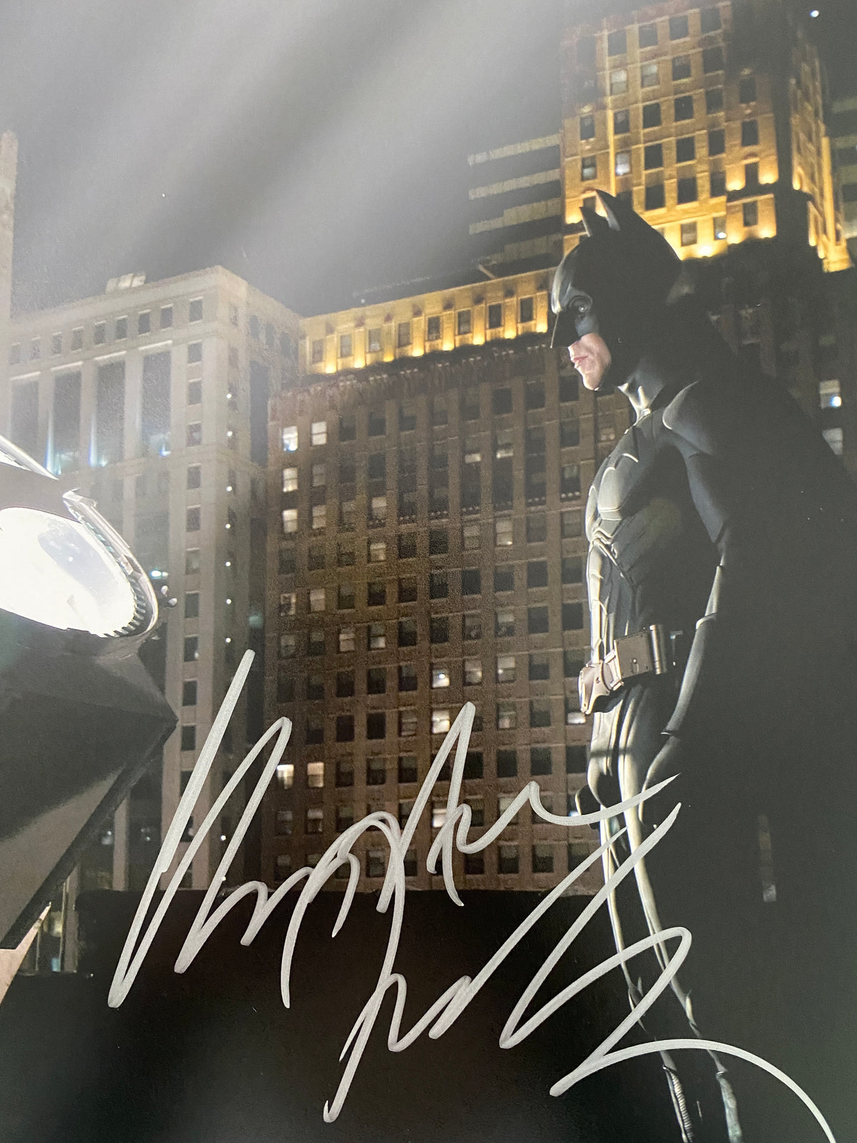 Batman Christian Bale signed movie photo