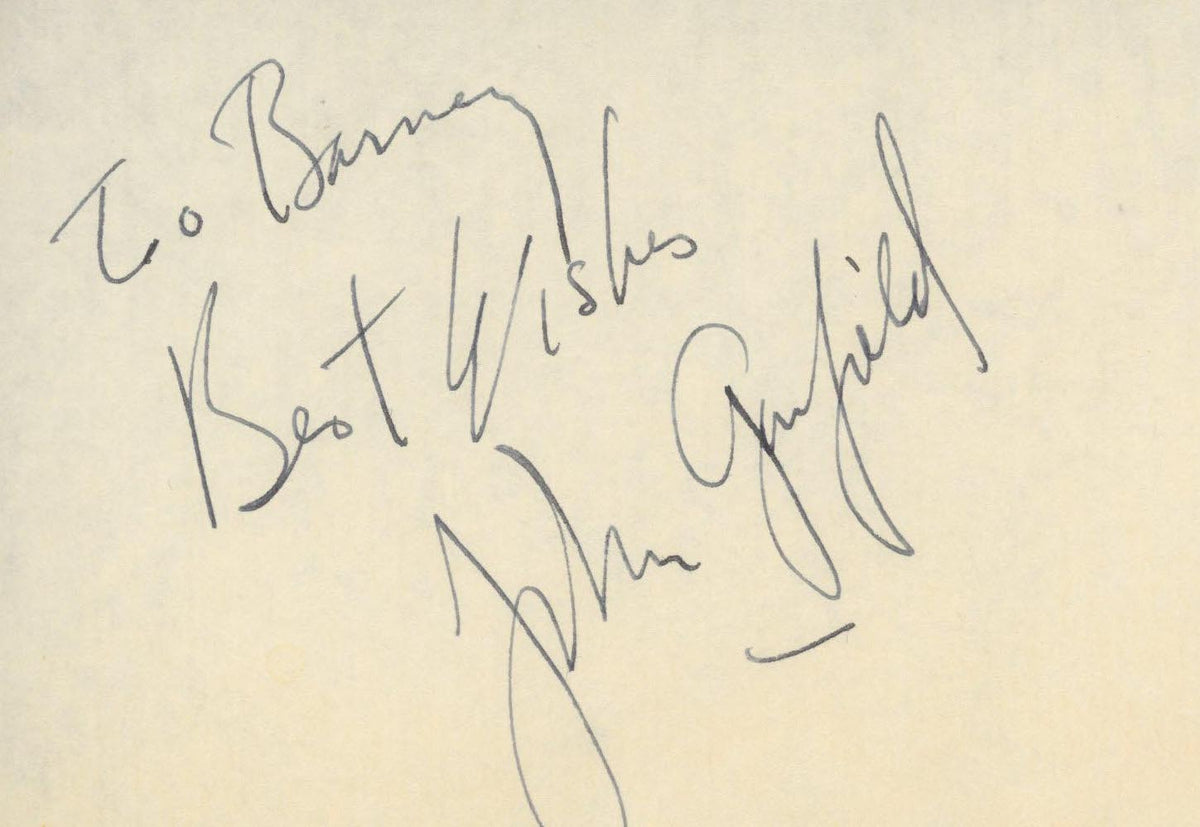 John Garfield signed note
