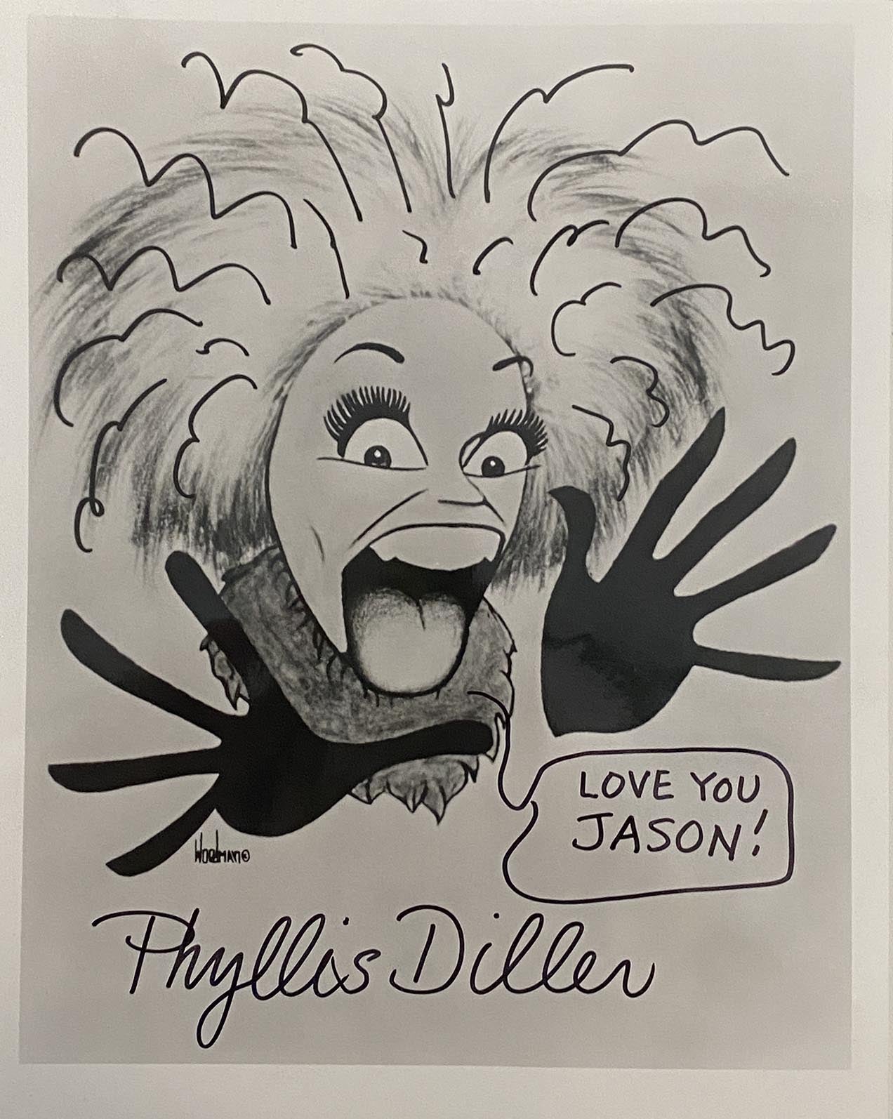 Phyllis Diller signed photo