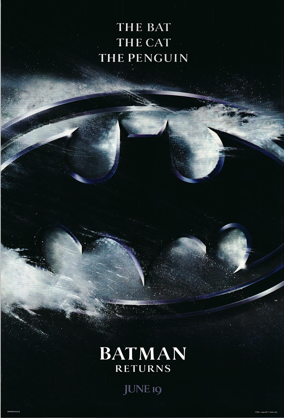 Batman Returns original 1992 vintage advance double-sided movie poster