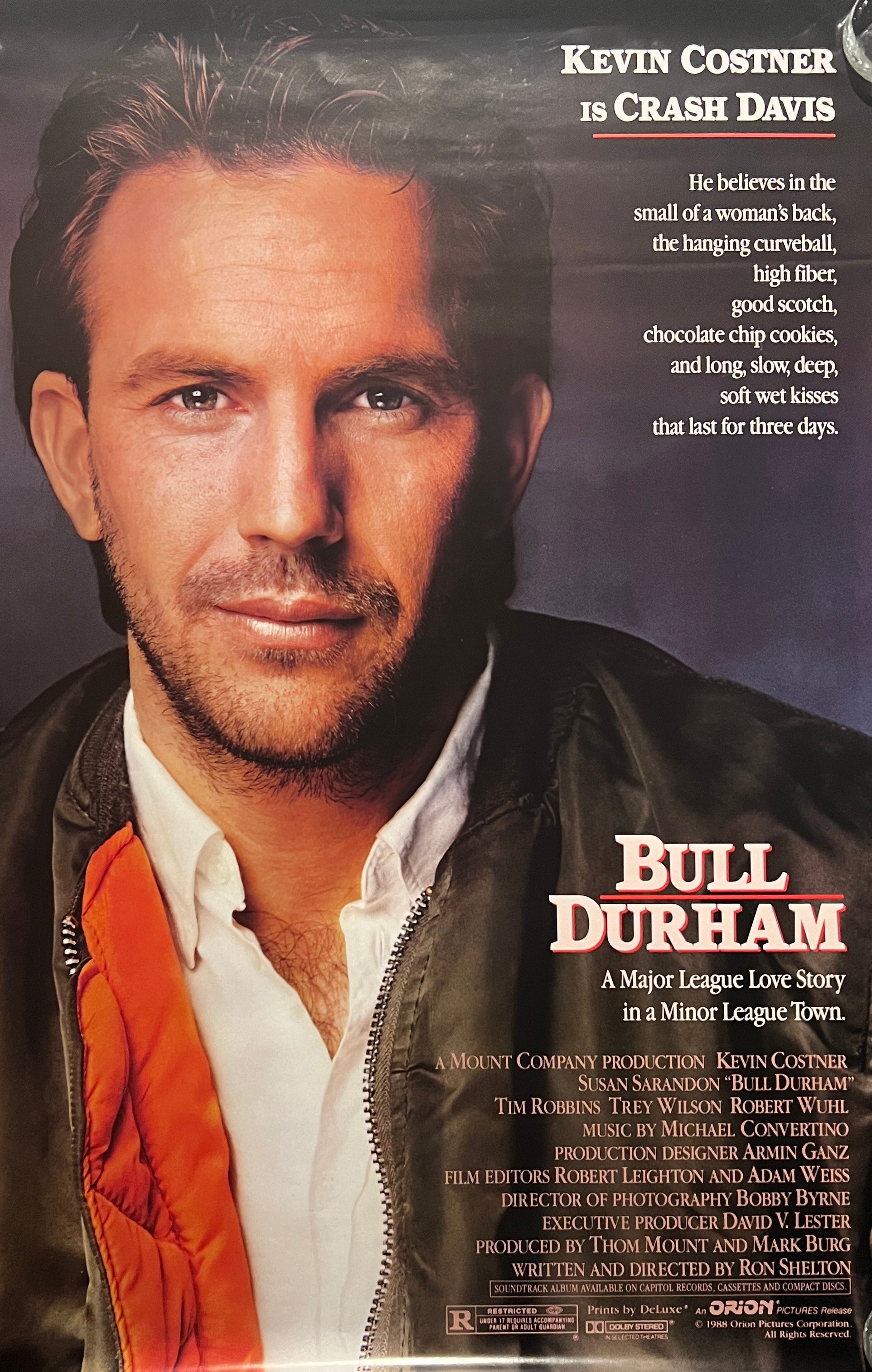 Bull Durham 1988 original movie poster