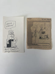 Jerry Marcus hand drawn and signed Trudy sketch with comic strip