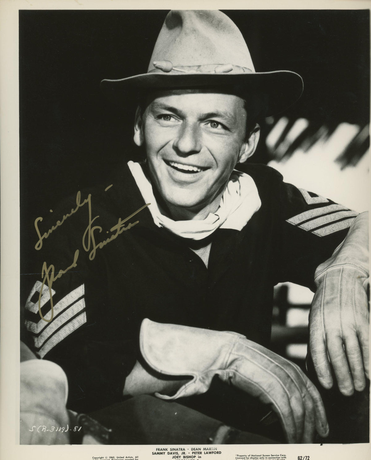 Frank Sinatra signed "Sergeants 3" movie photo. GFA Authenticated