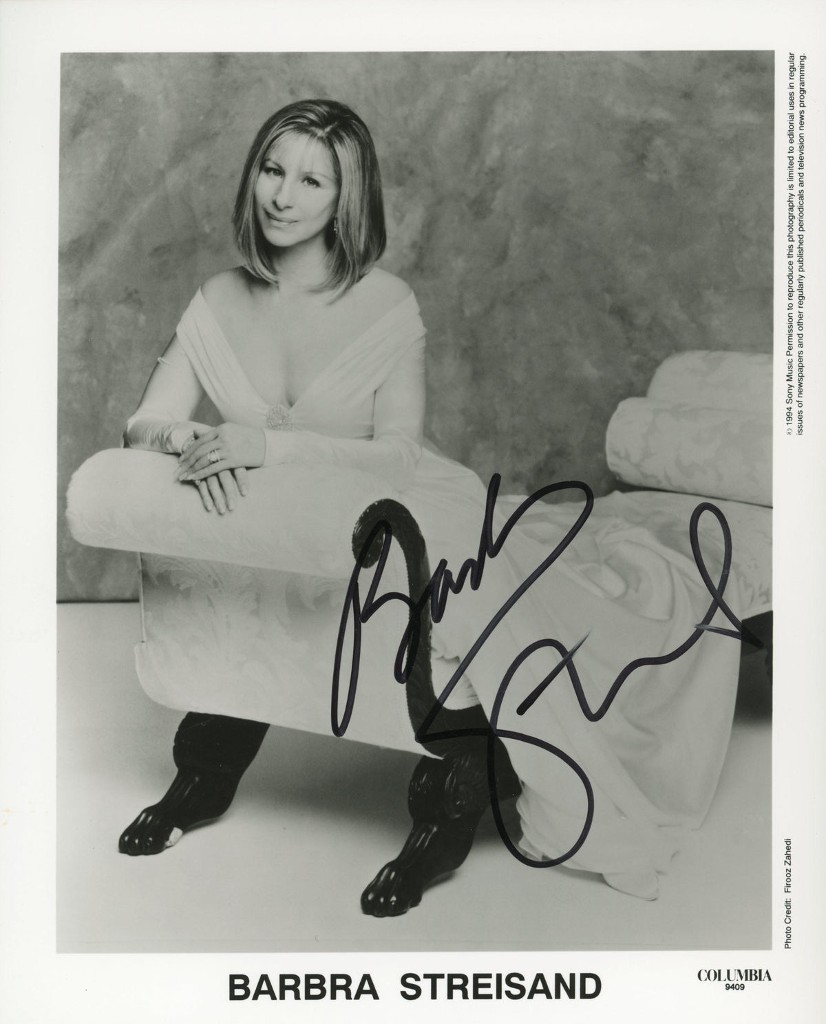 Barbara Streisand signed photo. GFA Authenticated