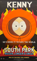South Park Kenny 1999 Bigger Longer Uncut Original Bus Shelter Movie Poster