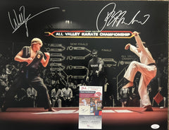 The Karate Kid Ralph Macchio William Zabka signed photo. JSA authenticated