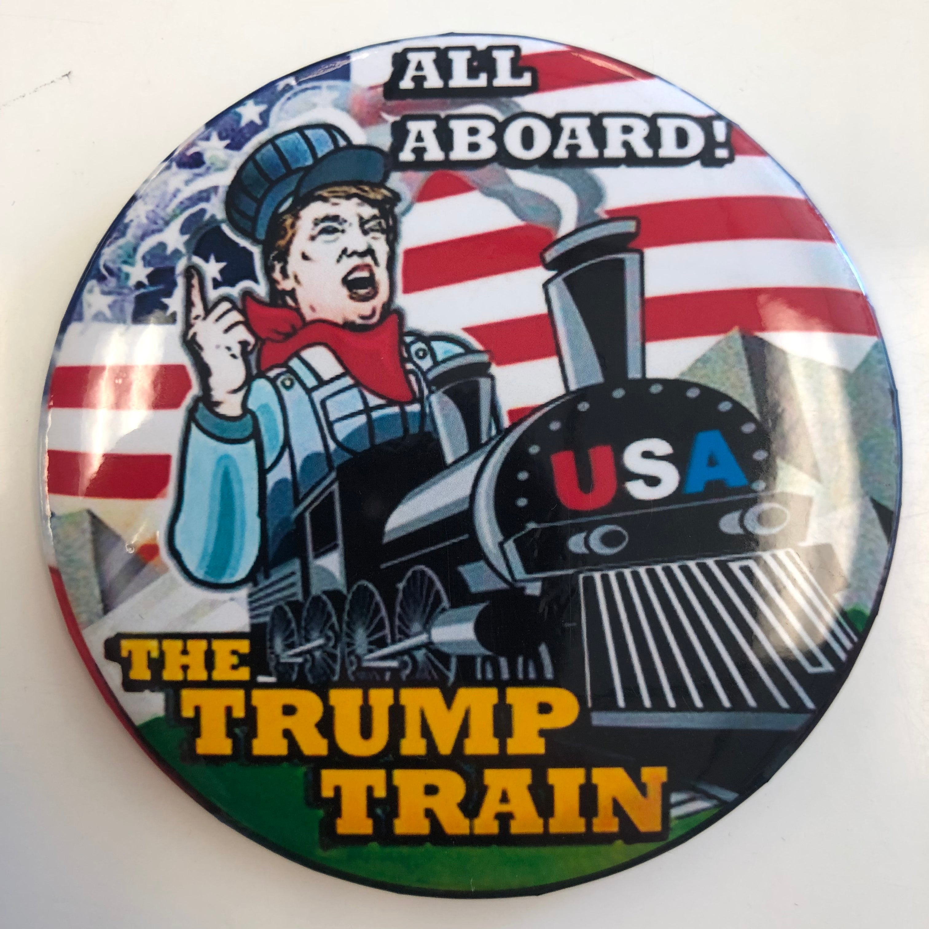 All Aboard The Trump Train pin