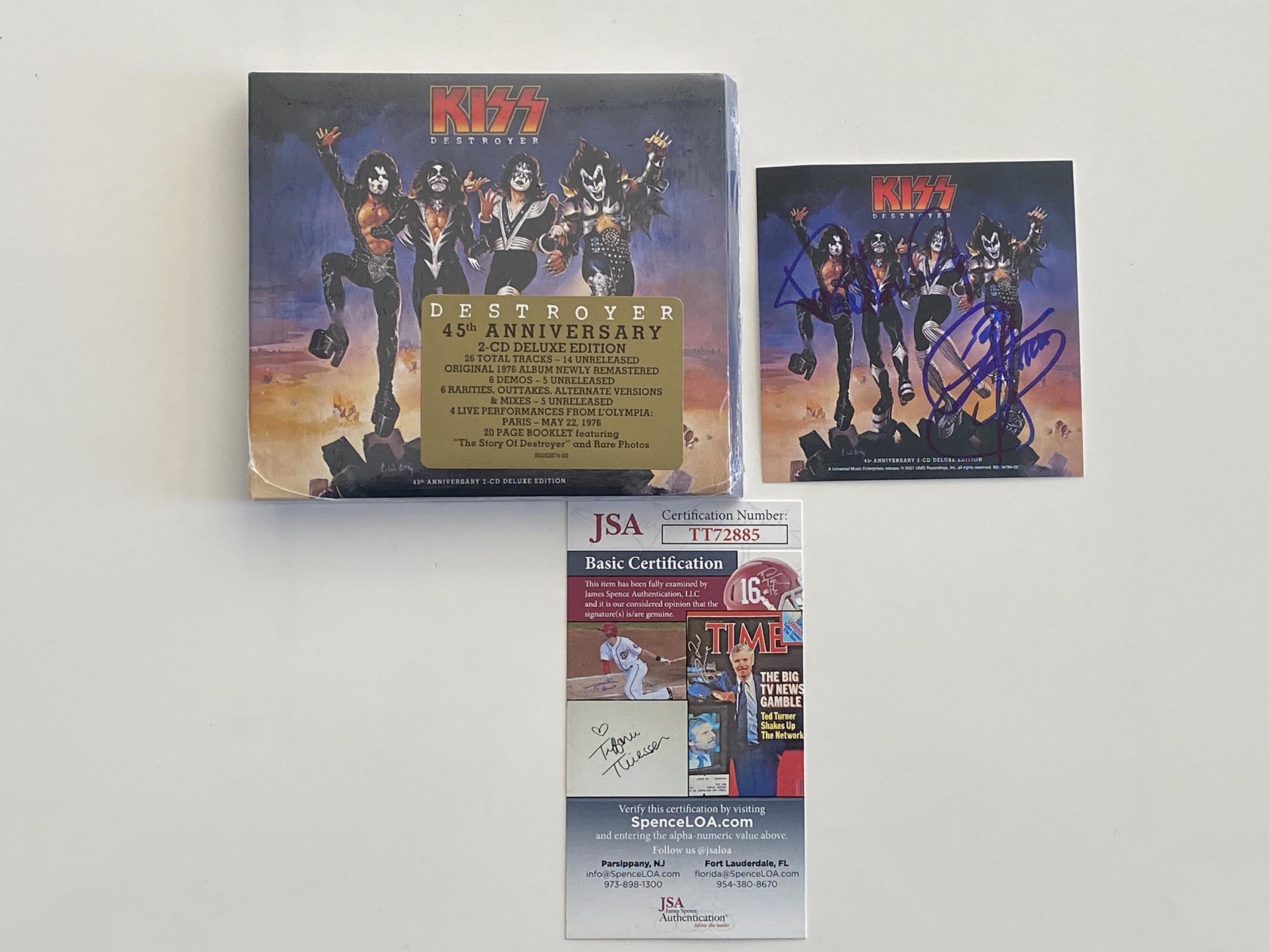 Destroyer Kiss signed CD insert - JSA